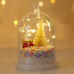 Christmas Ornament Glass Globe With Warm LED Lights