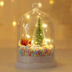 Christmas Ornament Glass Globe With Warm LED Lights