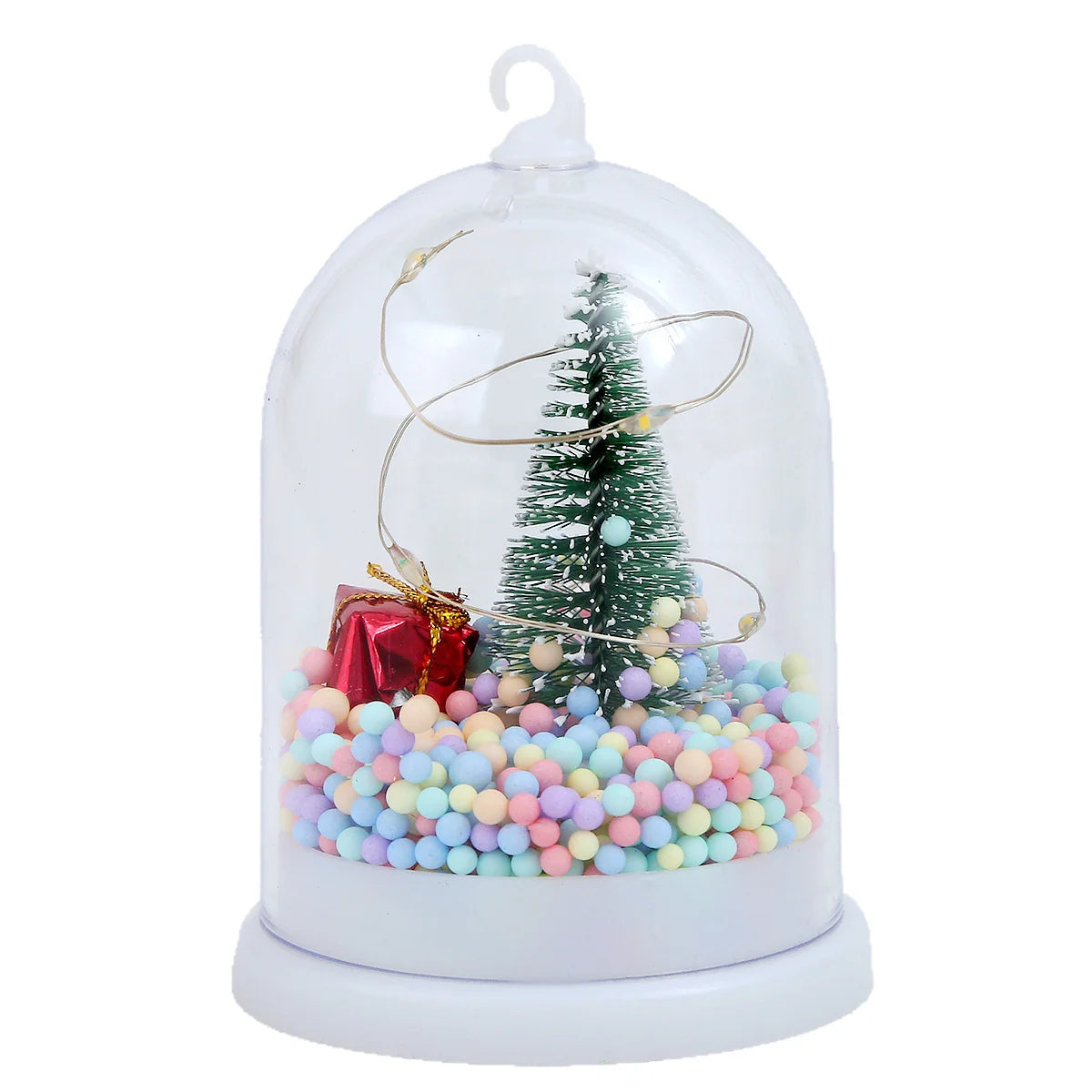 Christmas Ornament Glass Globe With Warm LED Lights