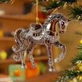 Christmas Ornament Horse Transparent Acrylic Hand-Finished