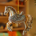 Christmas Ornament Horse Transparent Acrylic Hand-Finished