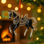 Christmas Ornament Horse Transparent Acrylic Hand-Finished