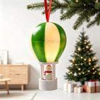 Christmas Ornament Hot Air Balloon Snowman Ready To Hang