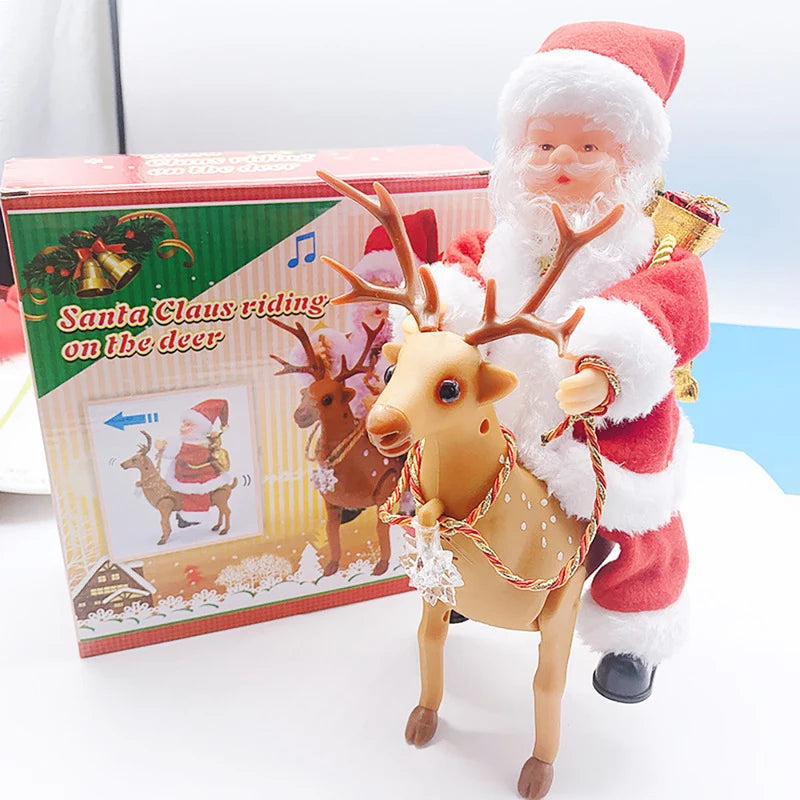 Christmas Ornament Parachuting Santa Fabric Canopy & Plush Trim