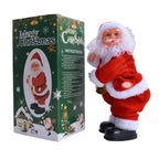 Christmas Ornament Parachuting Santa Fabric Canopy & Plush Trim