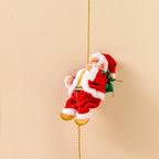 Christmas Ornament Parachuting Santa Fabric Canopy & Plush Trim