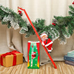 Christmas Ornament Parachuting Santa Fabric Canopy & Plush Trim