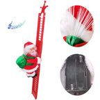 Christmas Ornament Parachuting Santa Fabric Canopy & Plush Trim