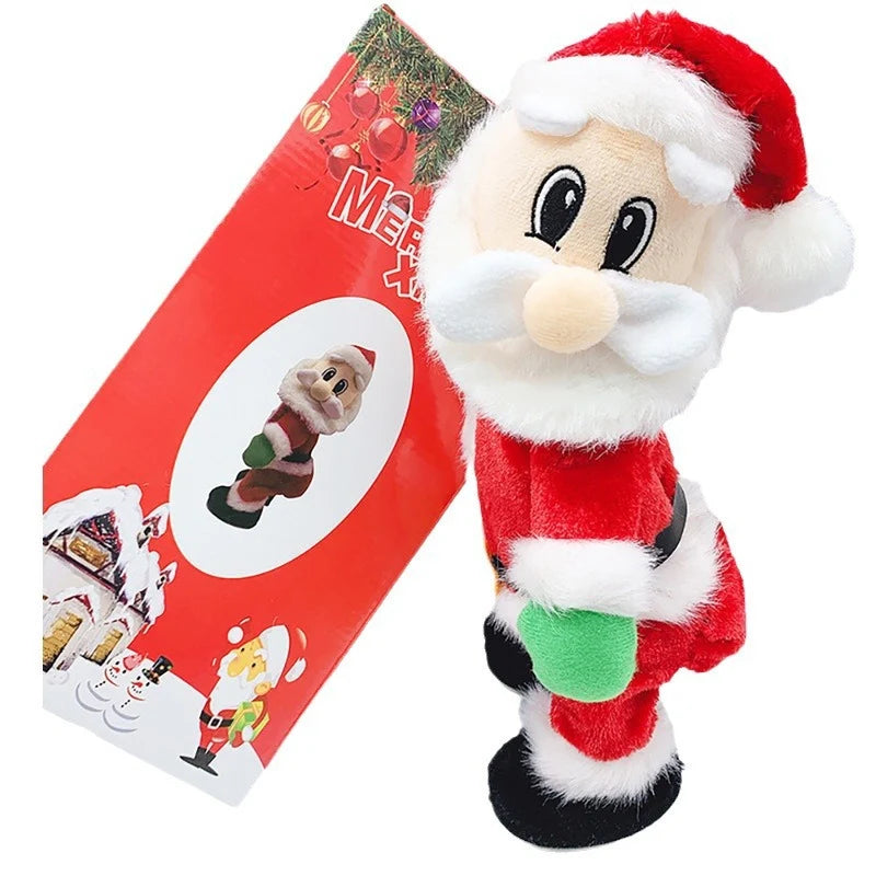Christmas Ornament Parachuting Santa Fabric Canopy & Plush Trim