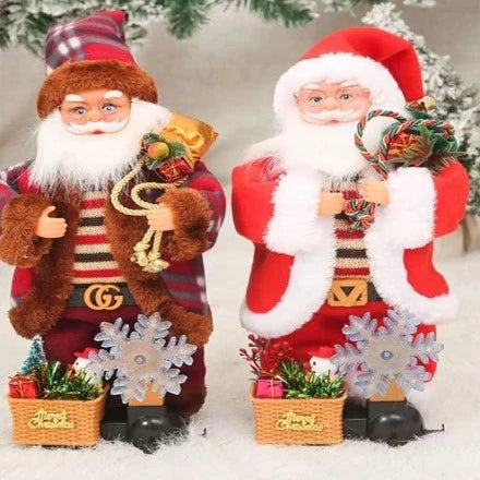 Christmas Ornament Parachuting Santa Fabric Canopy & Plush Trim