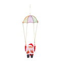 Christmas Ornament Parachuting Santa Fabric Canopy & Plush Trim
