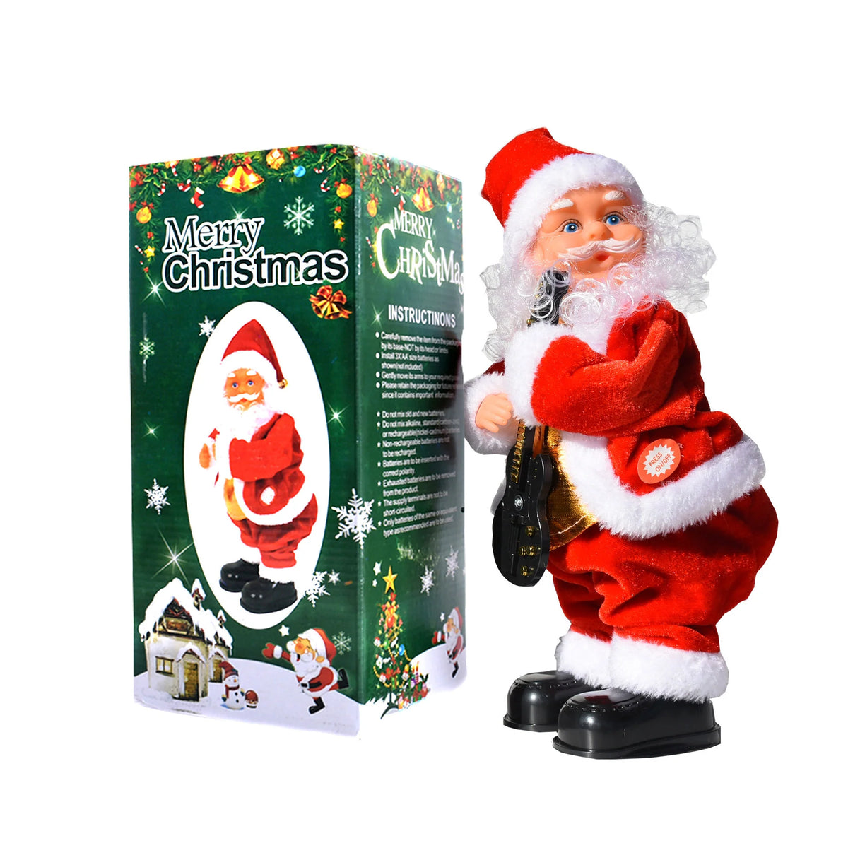 Christmas Ornament Parachuting Santa Fabric Canopy & Plush Trim