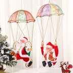 Christmas Ornament Parachuting Santa Musical Easy-To-Hang