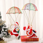 Christmas Ornament Parachuting Santa Musical Easy-To-Hang