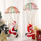 Christmas Ornament Parachuting Santa Musical Easy-To-Hang