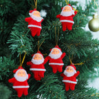 Christmas Ornament Santa Claus Design Shatterproof Set of 6