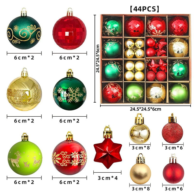 Christmas Ornament Set 44-Piece Glossy & Matte