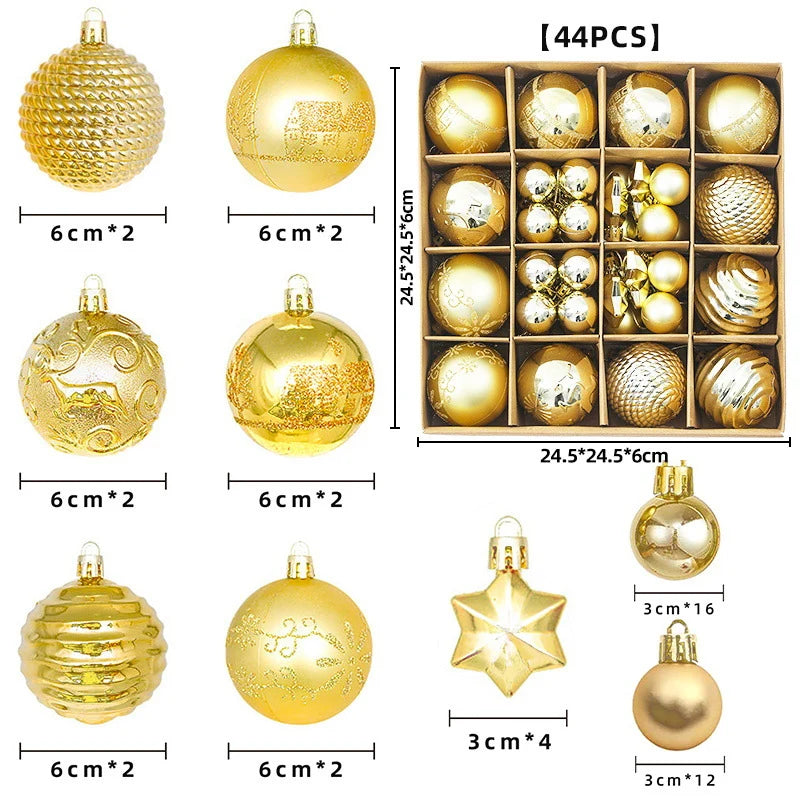 Christmas Ornament Set 44-Piece Glossy & Matte