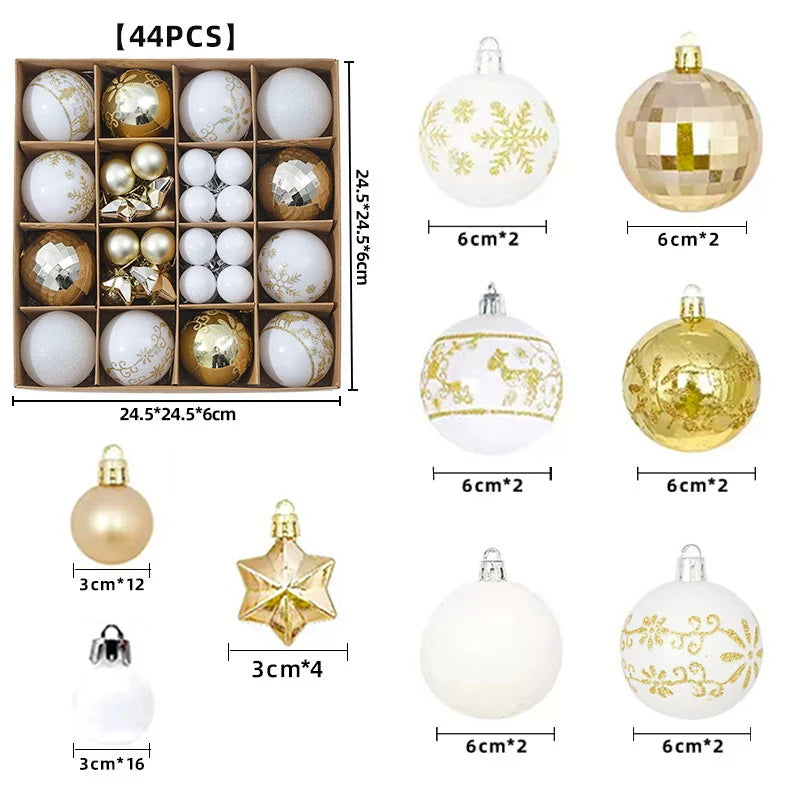 Christmas Ornament Set 44-Piece Glossy & Matte