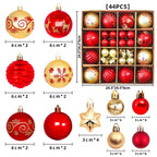 Christmas Ornament Set 44-Piece Glossy & Matte