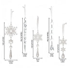 Christmas Ornament Snowflake & Crystal Transparent Ribbon Hanger