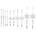 Christmas Ornament Snowflake & Crystal Transparent Ribbon Hanger