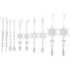 Christmas Ornament Snowflake & Crystal Transparent Ribbon Hanger