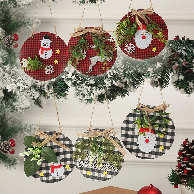 Christmas Ornament Snowman Felt & Cardboard Easy Hang