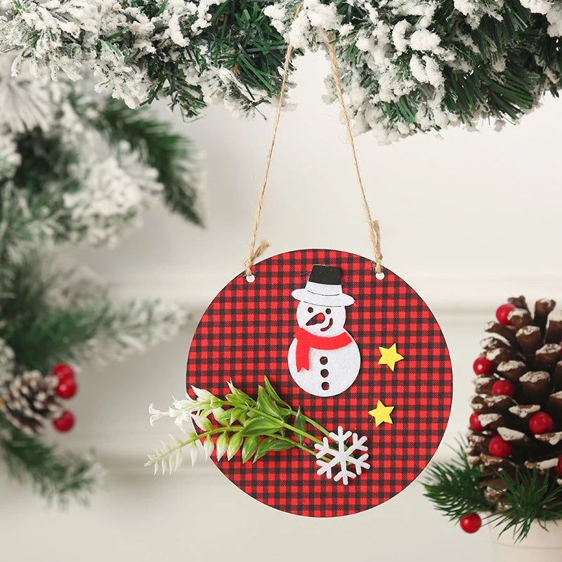 Christmas Ornament Snowman Felt & Cardboard Easy Hang