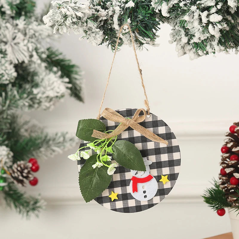 Christmas Ornament Snowman Felt & Cardboard Easy Hang