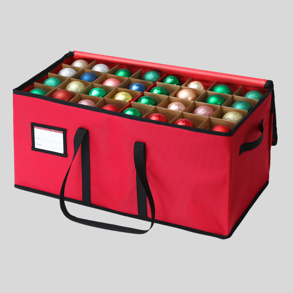 Christmas Ornament Storage Box Holds 64 Adjustable Dividers