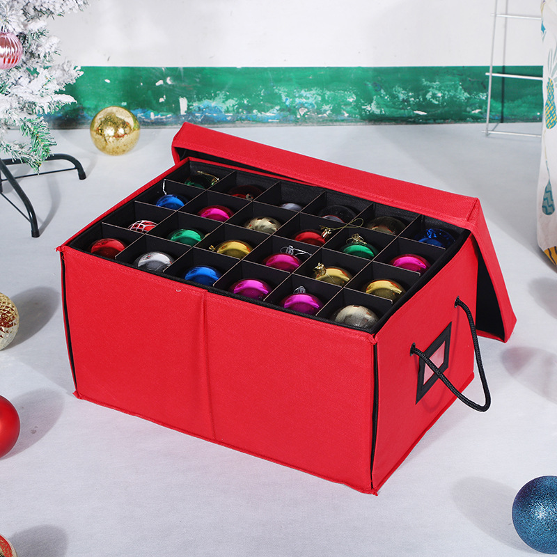 Christmas Ornament Storage Box Stackable Trays & Adjustable Dividers