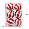 Christmas Ornaments Red & White Striped Shatterproof
