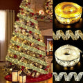 Christmas Ribbon Lights Wire-Reinforced Organza Battery-Powered 10 Meters