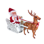 Christmas Sleigh Decoration Handcrafted Reindeer & Santa