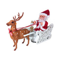 Christmas Sleigh Handcrafted Reindeer & Santa Tabletop Centerpiece