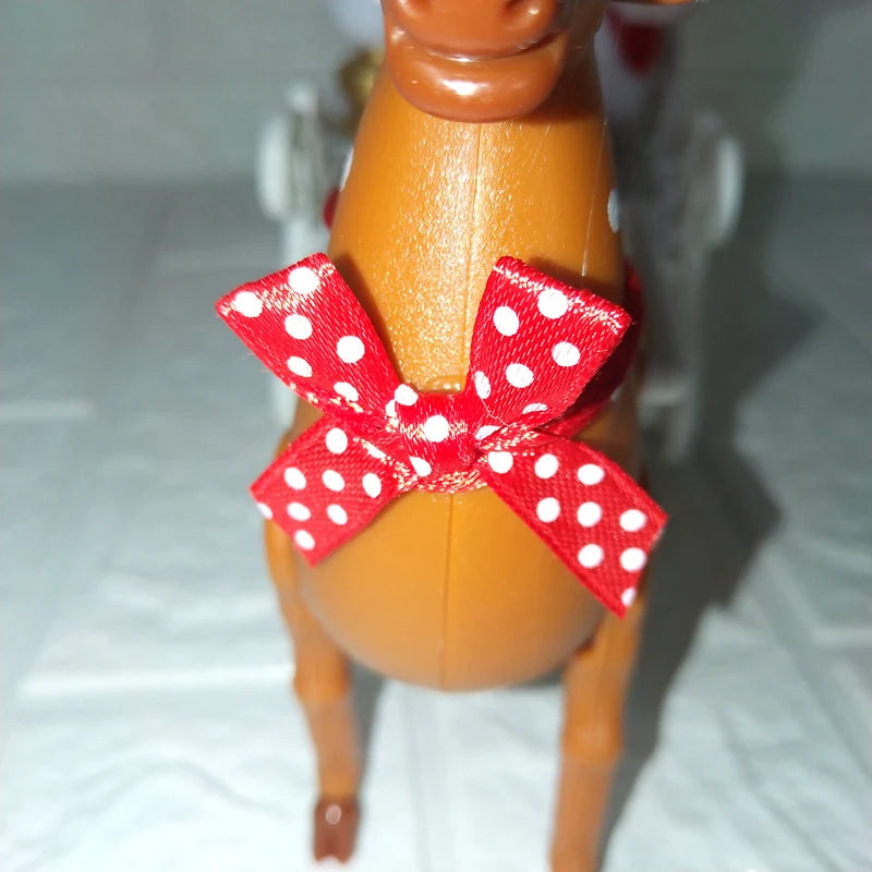 Christmas Sleigh Handcrafted Reindeer & Santa Tabletop Centerpiece