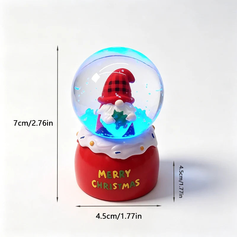 Christmas Snow Globe Shatterproof Glass Santa & Tree Figurines
