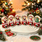 Christmas Snow Globe Shatterproof Glass Santa & Tree Figurines