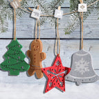Christmas Star Ornament Durable Felt Hanging Cord