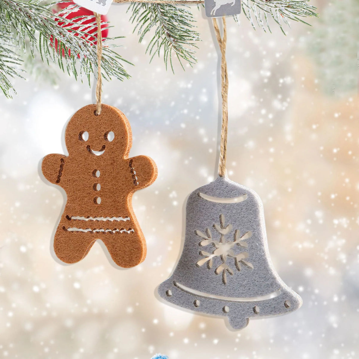 Christmas Star Ornament Durable Felt Hanging Cord