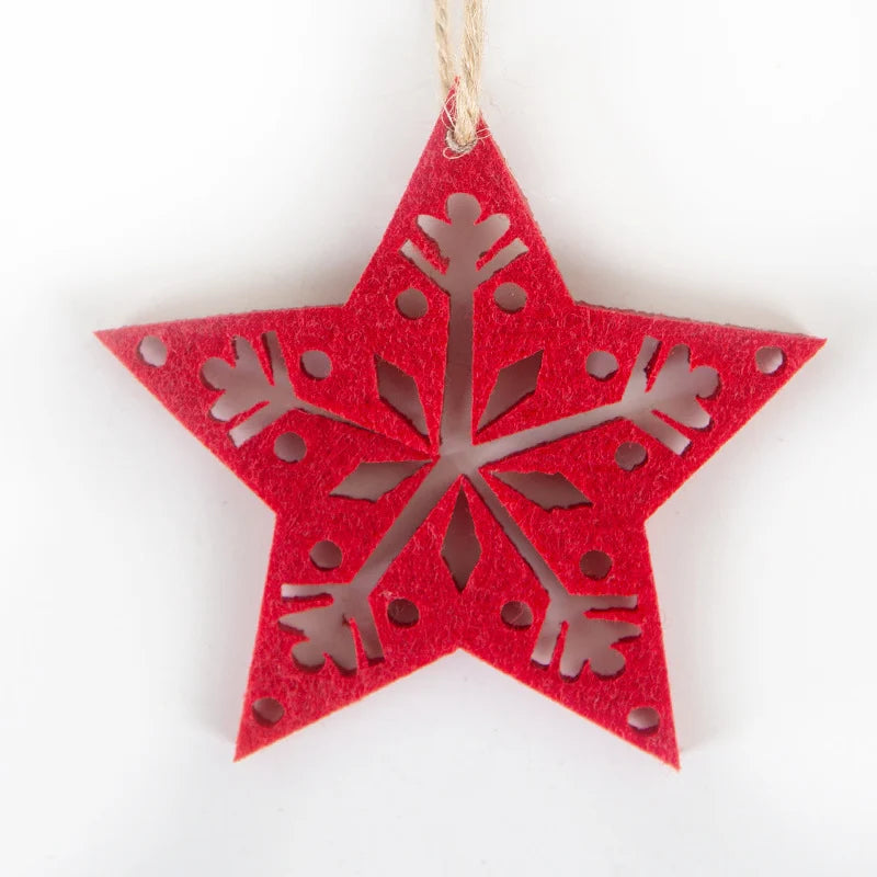 Christmas Star Ornament Durable Felt Hanging Cord