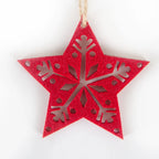 Christmas Star Ornament Felt With Hanging Cord
