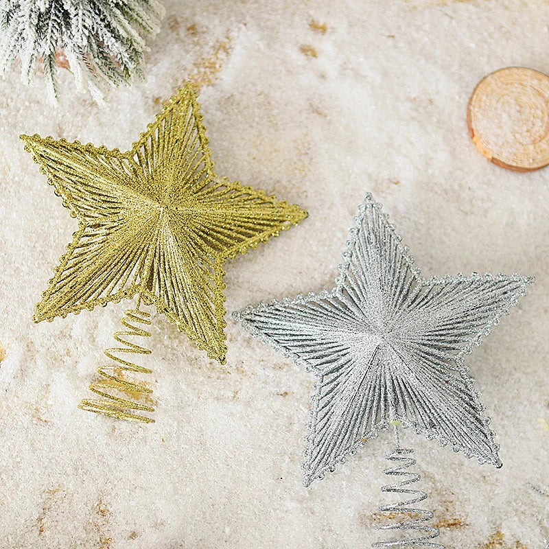 Christmas Star Sparkling Finish Durable Spiral Base