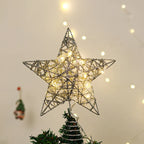 Christmas Star Sparkling Finish Durable Spiral Base