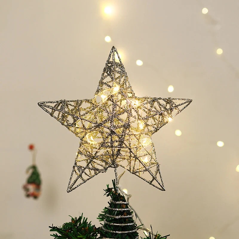 Christmas Star Sparkling Finish Durable Spiral Base