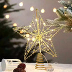 Christmas Star Sparkling Finish Durable Spiral Base