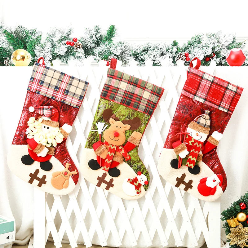 Christmas Stocking Extra-Large Soft & Durable Fabric Hanging Loop