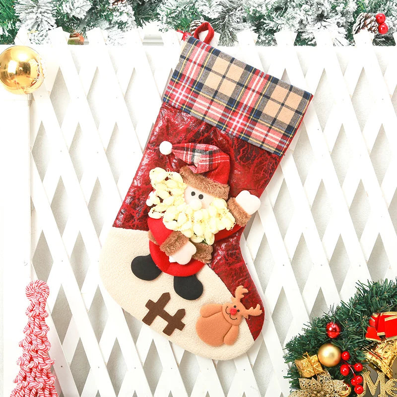 Christmas Stocking Extra-Large Soft & Durable Fabric Hanging Loop