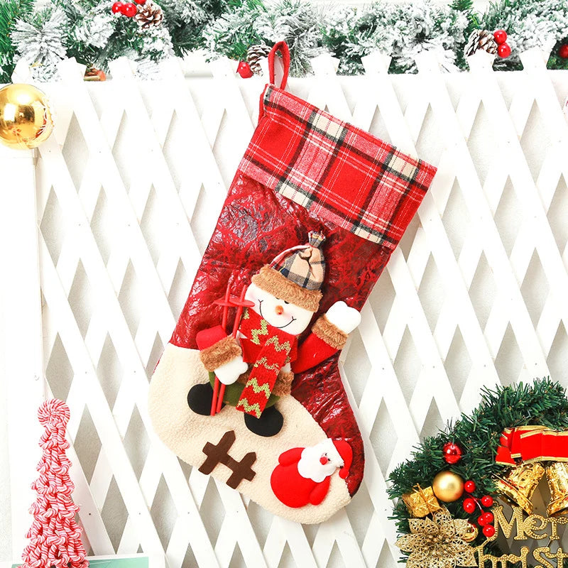 Christmas Stocking Extra-Large Soft & Durable Fabric Hanging Loop